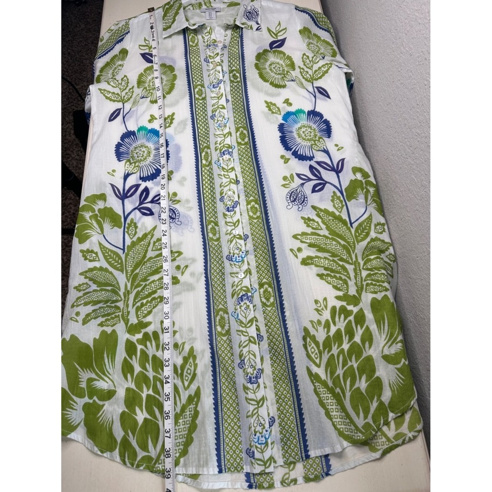 Haute Hippie 100%‎ Cotton Floral Button Up Midi Dress Cover Up Size Medium - Picture 13 of 14